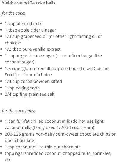 Vegan & Gluten Free Chocolate Cake Balls