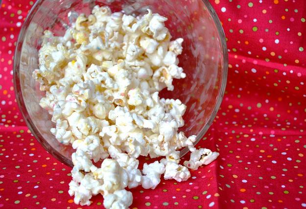 Cake Batter Popcorn 

http://whatkatiesbaking.com/2012/06/01/single-serving-cake-batter-popcorn/ 
