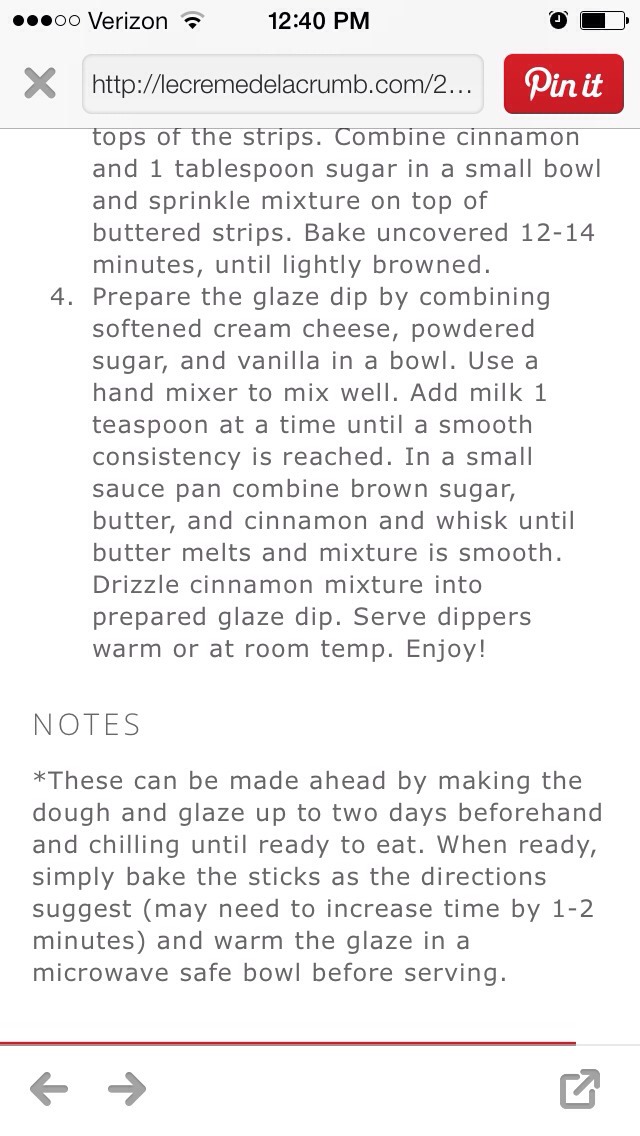 Cinnamon Sticks With Glaze