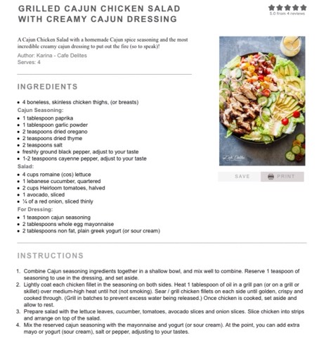 Grilled Chicken Salad 