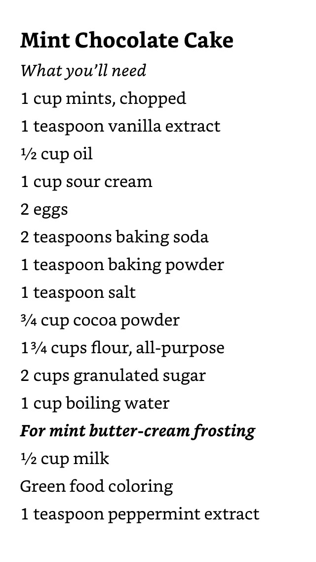 Mint Chocolate Cake Recipe 