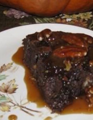 Chocolate bread pudding with bourbon sauce 