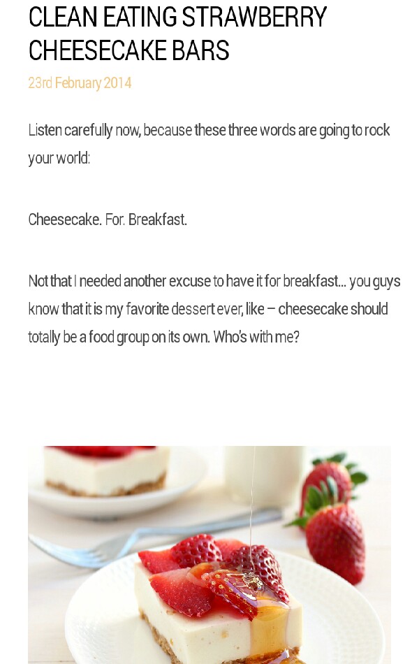 Clean Eating LOW FAT Strawberry Cheesecake Bars!