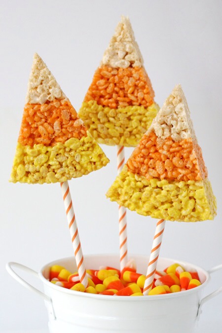 Candy Corn Krispie Treats