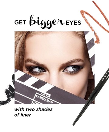 To make your eyes as wide as a young ingénue's, Roncal suggests using a darker color of liner along your upper lash line and a lighter shade along your lower lash line. You want to get a really thin layer of eyeliner and push it into your lashes -- this thickens their appearance. 