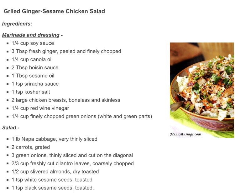 Grilled Ginger-Sesame Chicken Salad!!!