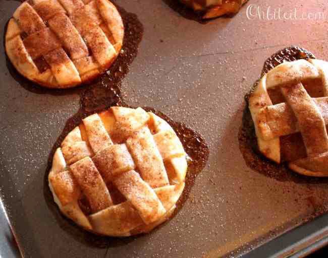 Place them onto a baking sheet and bake them at 350 degrees for approx. 20-25 minutes, until they’re golden and firm.   Let them cool just a little..
