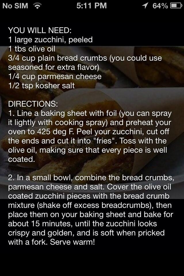 Healthy Baked Zucchini Fries