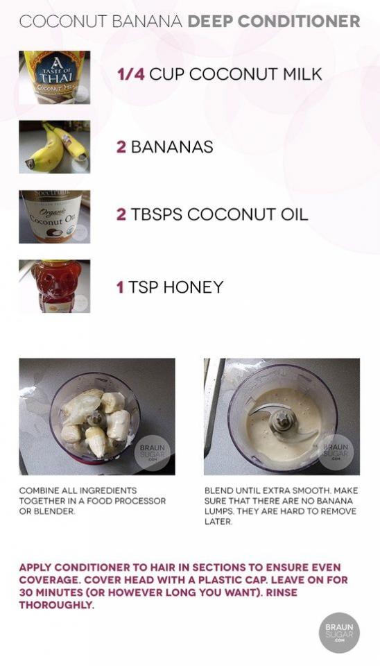 Deep Conditioner Recipe: Banana/ Coconut Milk/ Coconut Oil & Honey!!