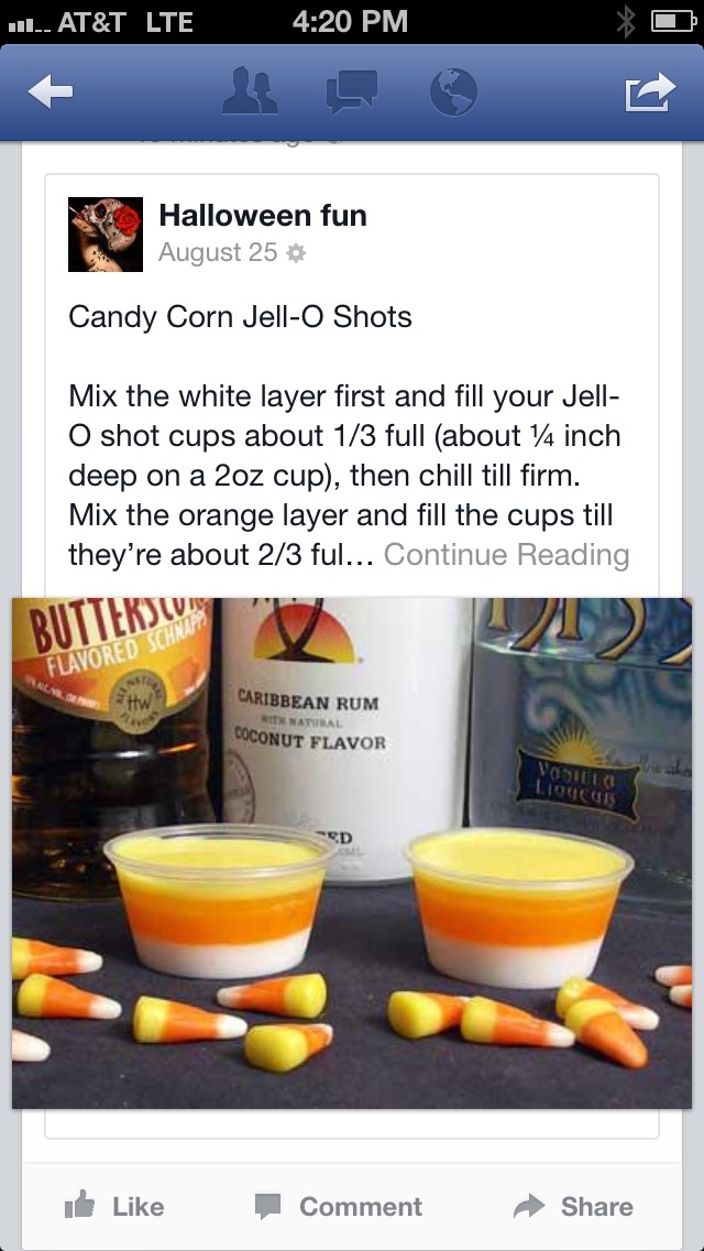 Candy Corn Jello Shots