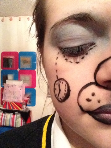Alice In Wonderland: White Rabbit Half Face Face Paint.
