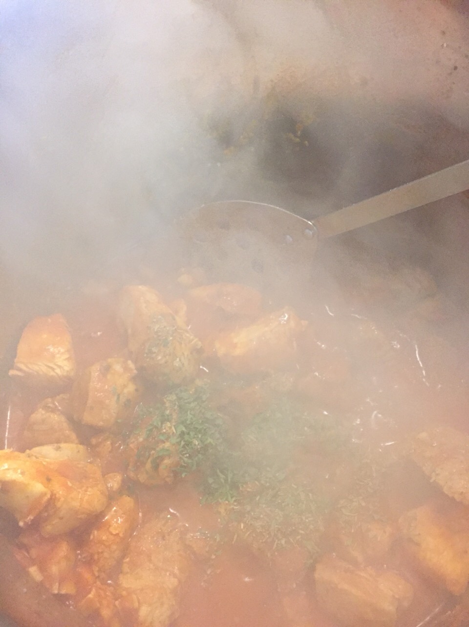 Add parsley, oregano, basil, diced garlic, salt and pepper. 