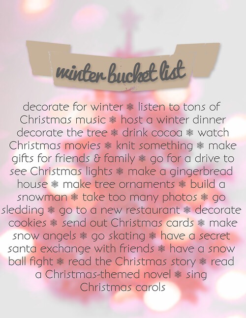 Winter Bucket Lists 