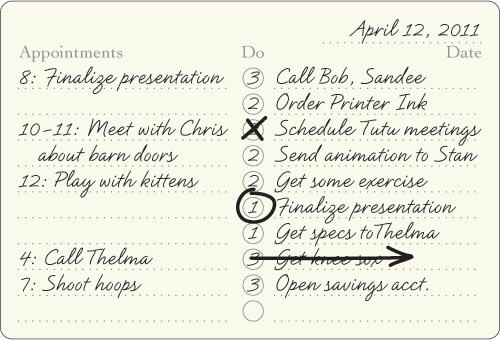 Plan your day - figuring out what you'll be doing today is important, so you won't be late, and you'll get everything done. Just take a minute to go through your to do list and plans. 