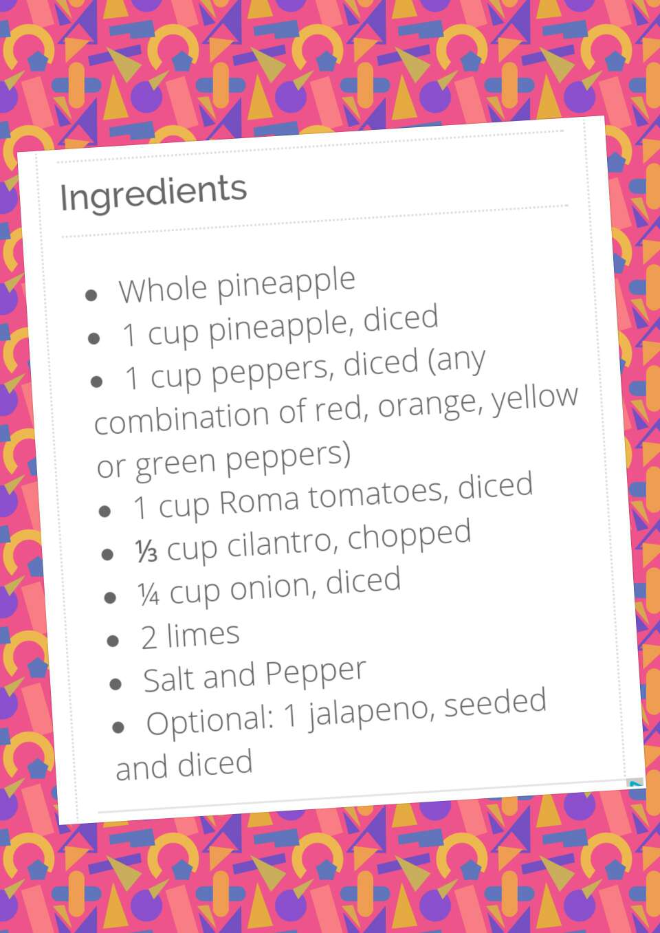 Pineapple Salsa 🍅