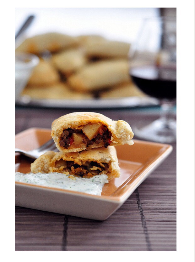 Beef And Potato Empanadas With Creamy Cilantro Lime Dipping Sauce!!
