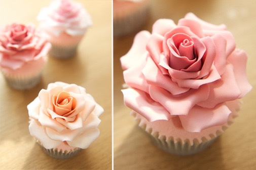 Real rose cupcakes