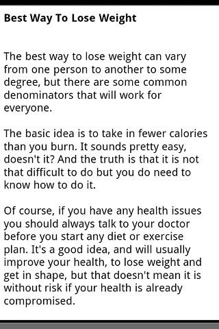 LOSE WEIGHT FAST, BEST WAY 