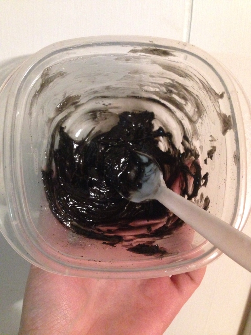 Combine in a small bowl. Adding more powder will eventually make it more like what you get at stores, if you want that. 