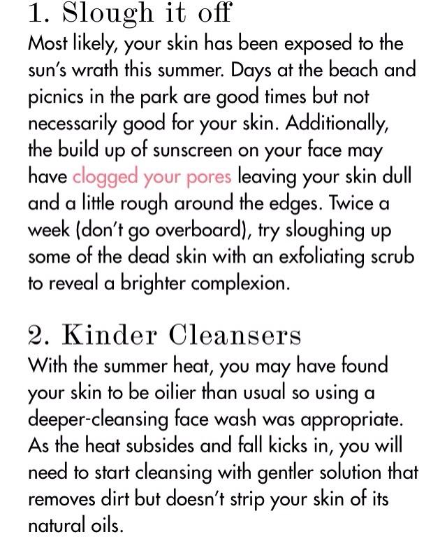 Fall Skin Care Tips