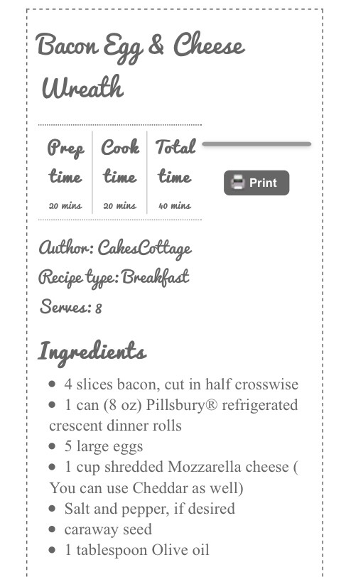 🎀💥💢BACON EGG & CHEESE WREATH RECIPE💢💥🎀