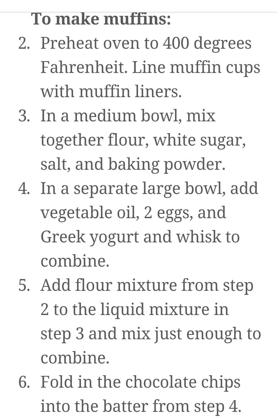 Greek Yogurt Chocolate Chip Muffins!