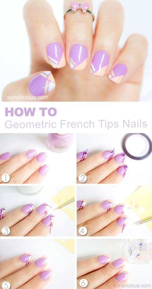 Geometric French Tip Nails