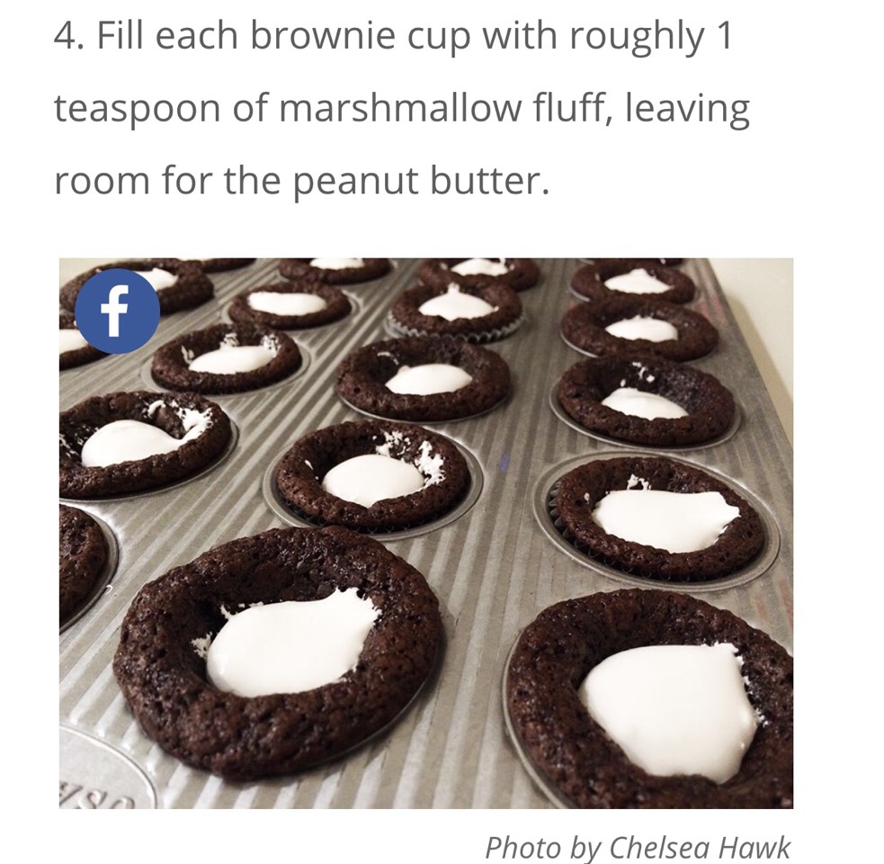 Fluffernutter Brownie Cups. ๐