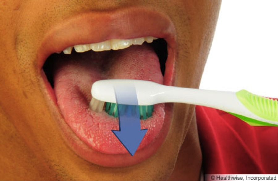 Then brush your tongue. Go as deep as u can . That helps the bad breath go away