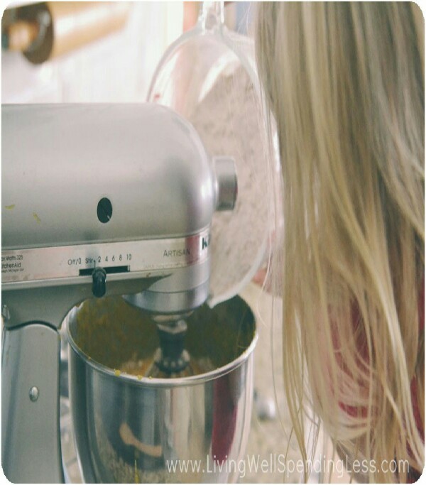
Add 2 cans pumpkin; mix until blended.
With mixer on low, slowly add flour mixture to wet ingredients. Blend until mixed well, but do not over stir!