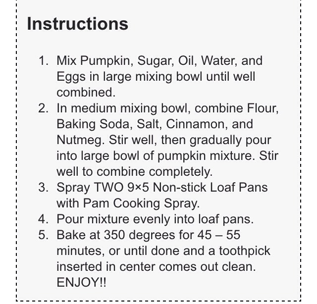 PUMPKIN BREAD! 
