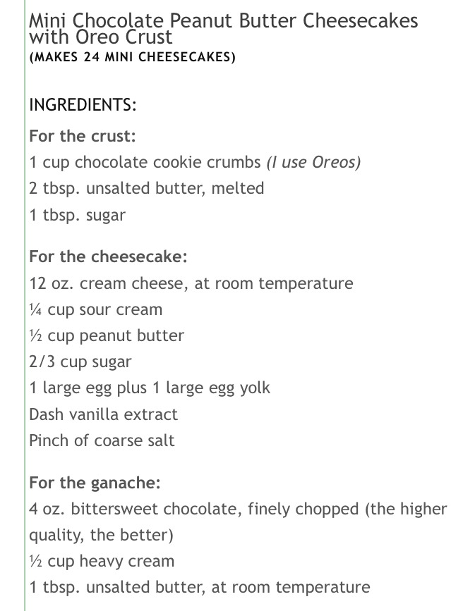 Mini Oreo Peanut Butter Cheese Cake. 