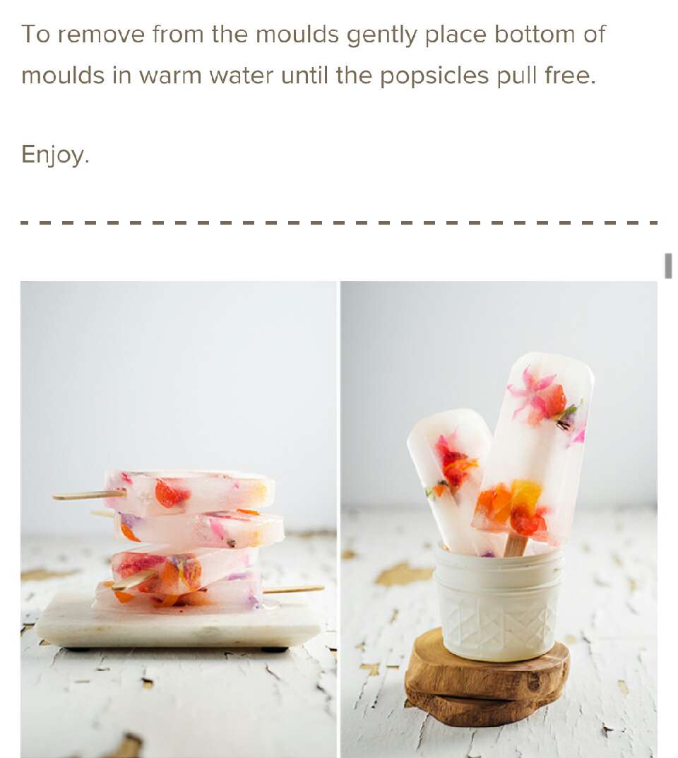 Edible Flower And Elder- flower Popsicles! 