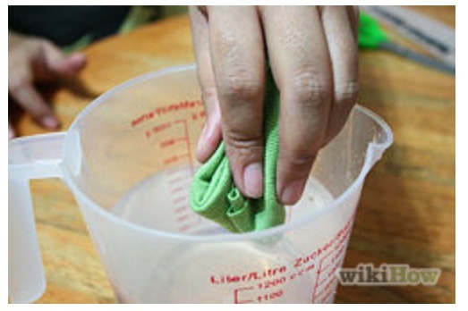 Get your cloth wet with warm water