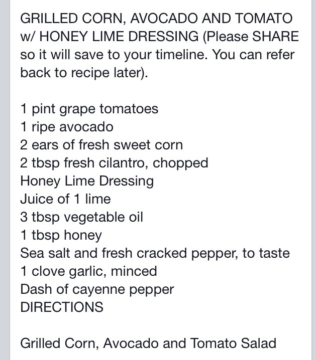 Grilled Corn Tomato And Avocado Salad!!