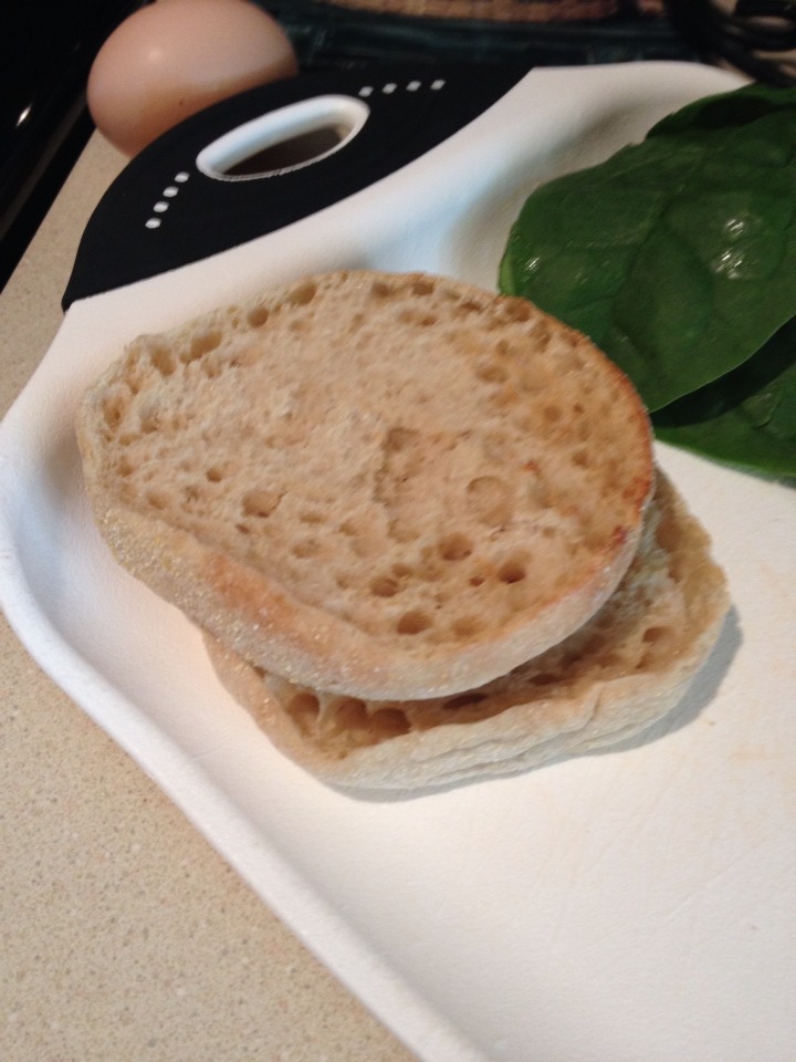 Pop a English muffin into the toaster 