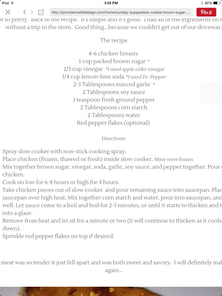 Brown Sugar Chicken