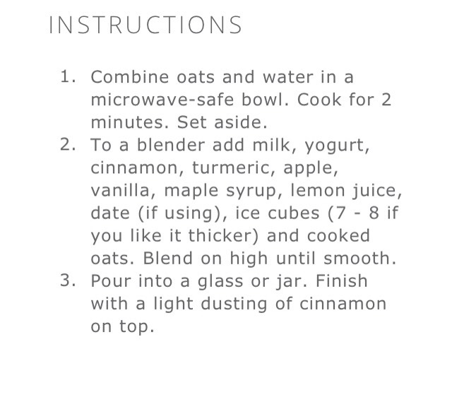 Nutritious Spiced Oatmeal Breakfast Smoothie 