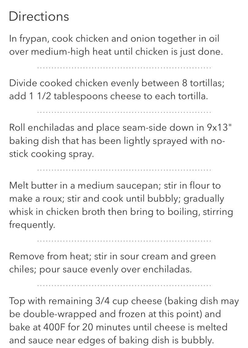 Simply Sour Cream Chicken Enchiladas