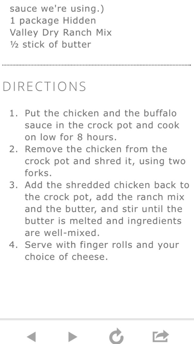 Crock Pot Buffalo Chicken 