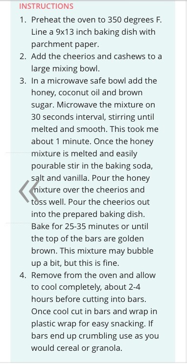 Honey Nut Cheerio Breakfast Bars 