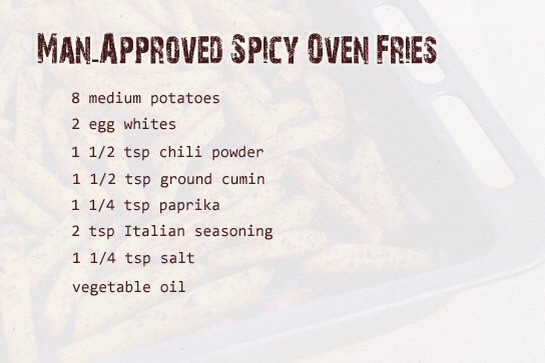 Ingredients;
•8 Med. Potatoes
•2 eggs
•1 1/2 tsp chili powder
•1 1/2 tsp ground cumin
•1 1/4 tsp paprika
•2 tsp Italian seasoning
•1 1/4 tsp salt
•vegetable oil

This is what we need.

Very basic stuff.

***Italian seasoning on hand though, you can easily replace it with oregano and thyme.