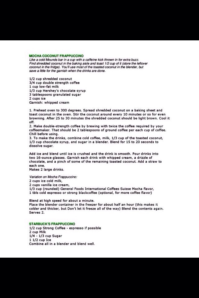 ALL STARBUCKS RECIPES😃😃. Don't Forget To Like👍