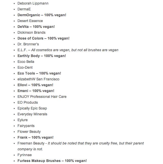 List Of CRUELTY FREE AND VEGAN Beauty Brands!!