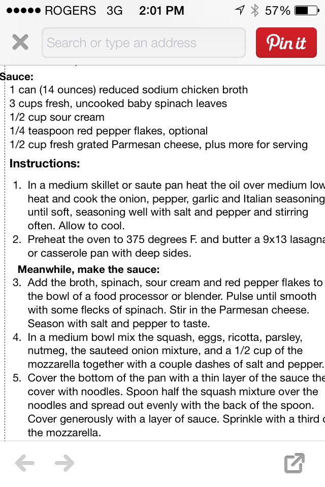 Butternut Squash Lasagna With Parmesan Spinach Cream Sauce