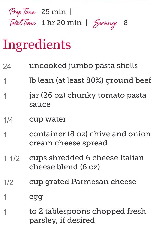 Three Cheese Beef Pasta Shells