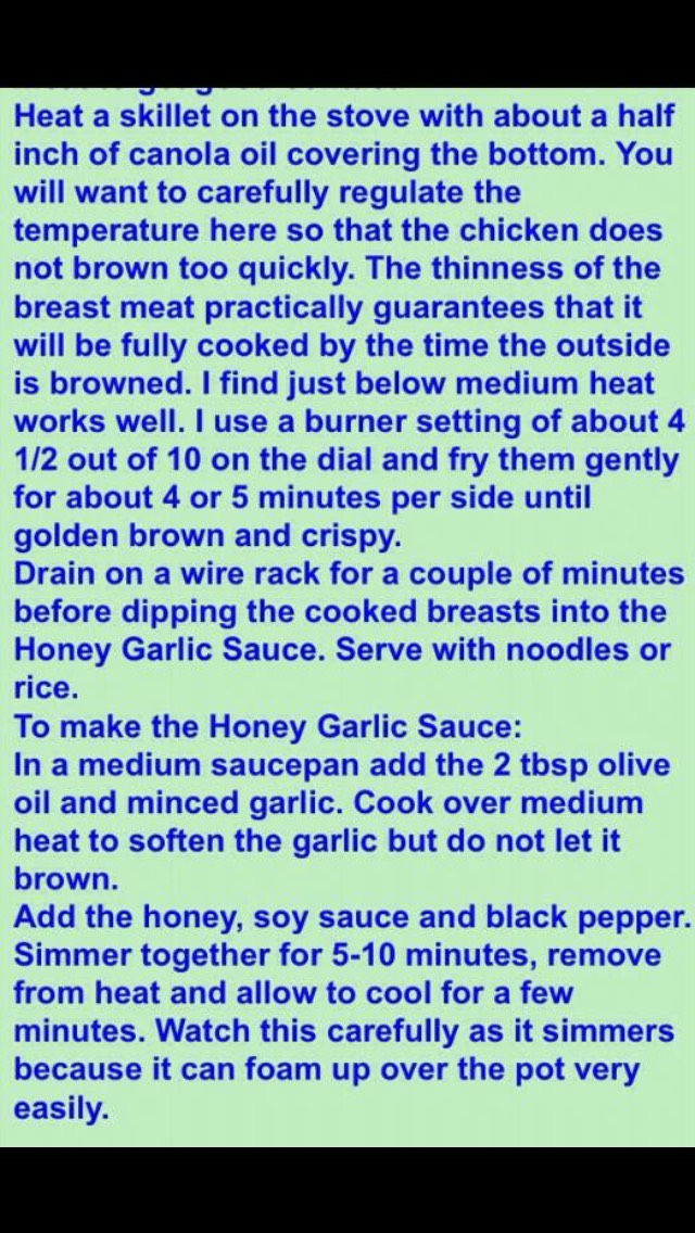 Honey Garlic Chicken 