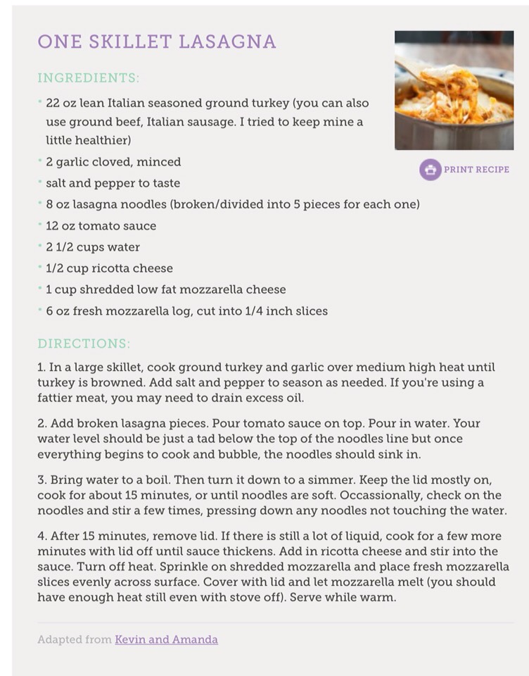 One Skillet Lasagna 