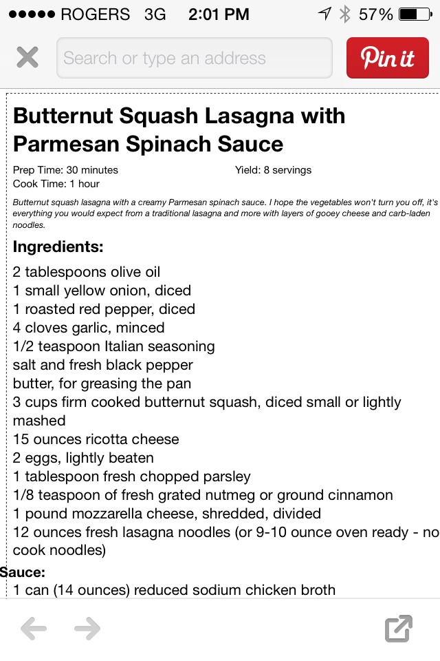 Butternut Squash Lasagna With Parmesan Spinach Cream Sauce