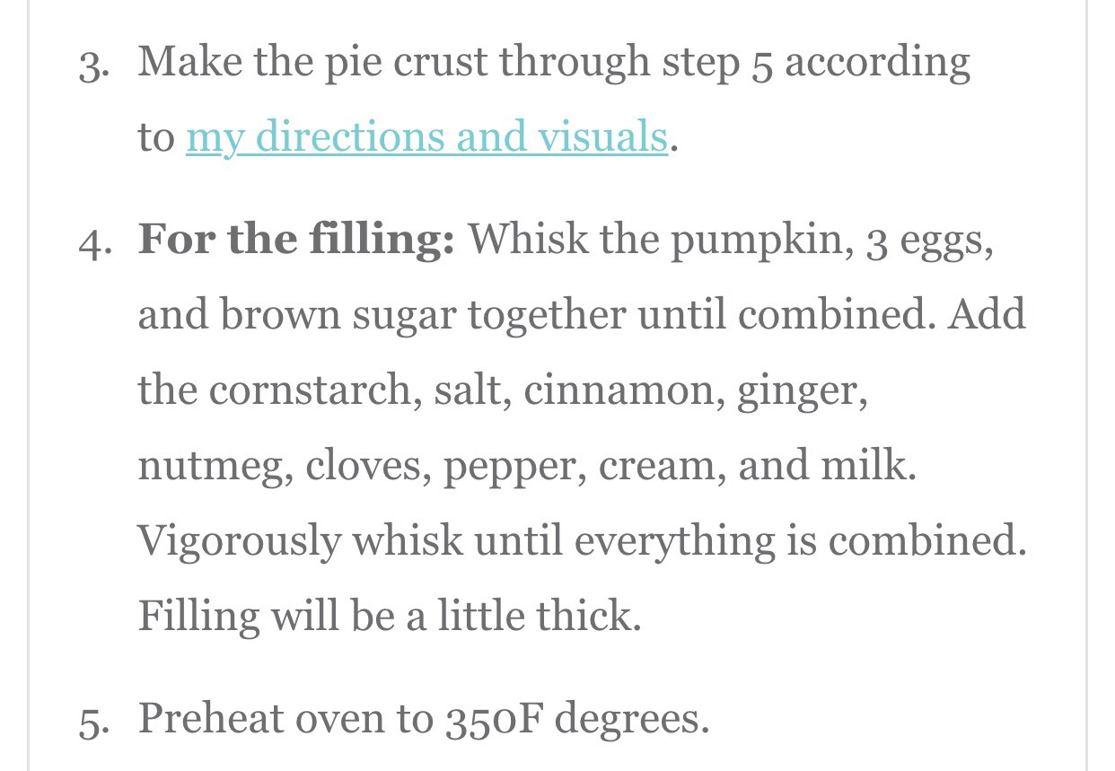 ❤️The Great Pumpkin Pie Recipe!!❤️
